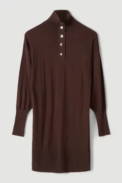Outlet 😀 Karen Millen Belted Cashmere Blend Knit Tunic 🤩 12 Outlet 😀 Karen Millen Belted Cashmere Blend Knit Tunic 🤩 -Karen Millen Outlet store bkk03054 choc20brown xl 3
