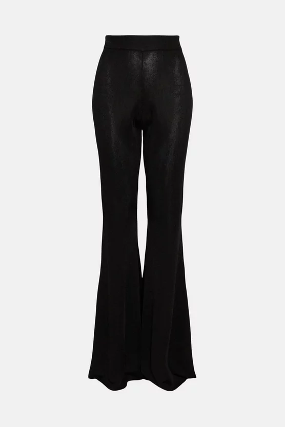 New 🎉 Karen Millen Slinky Jacquard Knit Trousers - black 🛒 6 New 🎉 Karen Millen Slinky Jacquard Knit Trousers - black 🛒 - Image 4