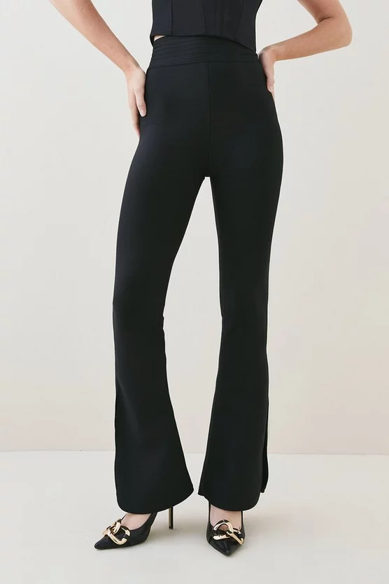 Best Pirce ๐ Karen Millen Split Hem Flare Bandage Knit Trousers - black ๐ 4 Best Pirce ๐ Karen Millen Split Hem Flare Bandage Knit Trousers - black ๐ - Image 2