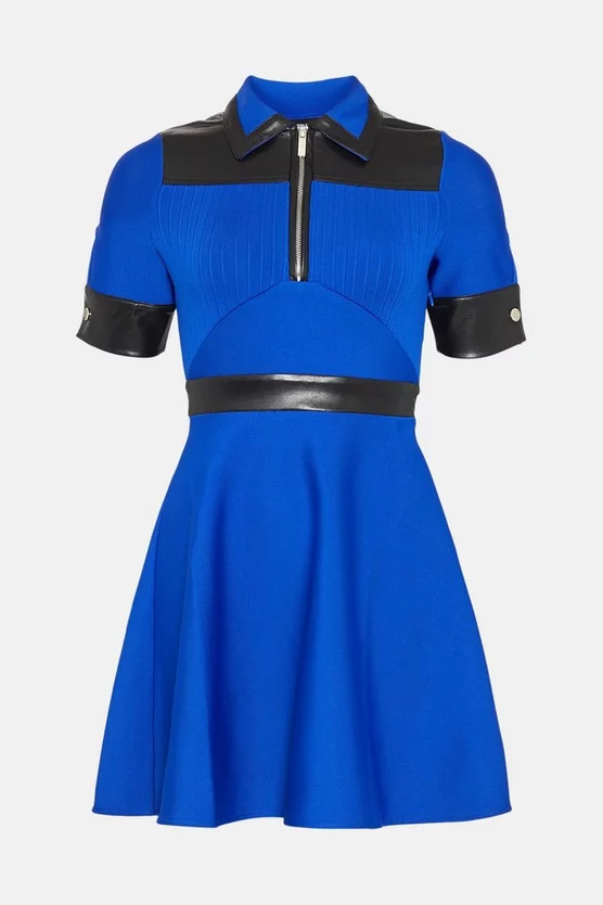 Best Pirce ✔️ Karen Millen Pu Trim Bandage Knit Mini 👗 Dress 🥰 6 Best Pirce ✔️ Karen Millen Pu Trim Bandage Knit Mini 👗 Dress 🥰 - Image 4