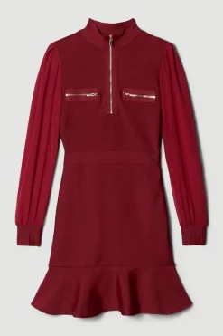 Best Sale 👏 Karen Millen Chiffon Sleeve Bandage Zip Neck Flippy Mini 👗 Dress ❤️ 12 Best Sale 👏 Karen Millen Chiffon Sleeve Bandage Zip Neck Flippy Mini 👗 Dress ❤️ -Karen Millen Outlet store bkk03100 burgundy xl 3