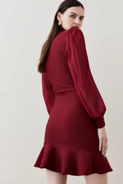 Best Sale 👏 Karen Millen Chiffon Sleeve Bandage Zip Neck Flippy Mini 👗 Dress ❤️ 13 Best Sale 👏 Karen Millen Chiffon Sleeve Bandage Zip Neck Flippy Mini 👗 Dress ❤️ -Karen Millen Outlet store bkk03100 burgundy xl 4