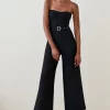 Discount 🧨 Karen Millen Bustier Bandage Knit Wide Leg Jumpsuit 🔥 -Karen Millen Outlet store bkk03109 black xl