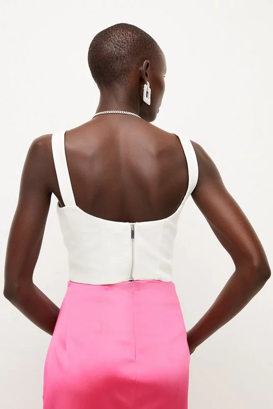 Cheap ⌛ Karen Millen Seamed Corset Woven Cady Top ⌛ 5 Cheap ⌛ Karen Millen Seamed Corset Woven Cady Top ⌛ - Image 3