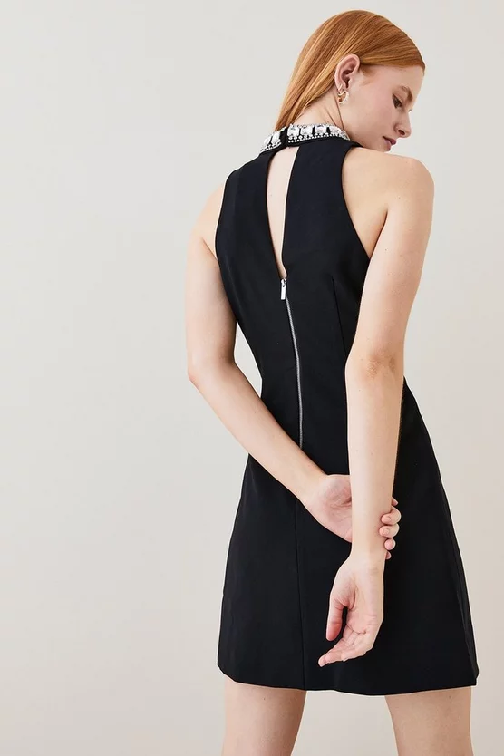 Deals 🔥 Karen Millen Crystal Embellished Woven Thigh Split Mini 😍 5 Deals 🔥 Karen Millen Crystal Embellished Woven Thigh Split Mini 😍 - Image 3