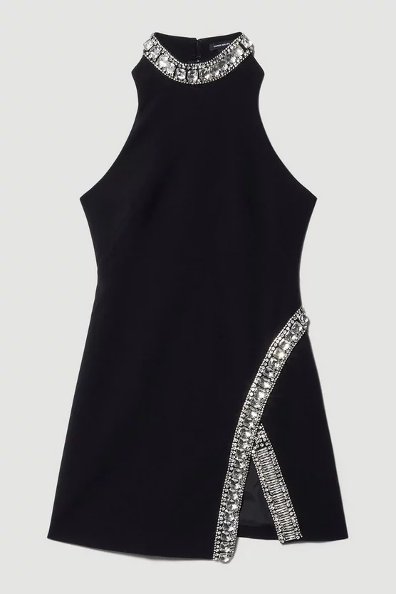 Deals 🔥 Karen Millen Crystal Embellished Woven Thigh Split Mini 😍 6 Deals 🔥 Karen Millen Crystal Embellished Woven Thigh Split Mini 😍 - Image 4