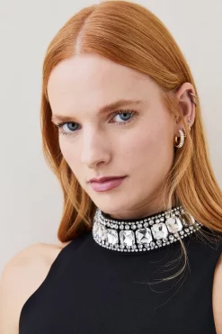 Deals 🔥 Karen Millen Crystal Embellished Woven Thigh Split Mini 😍 18 Deals 🔥 Karen Millen Crystal Embellished Woven Thigh Split Mini 😍 -Karen Millen Outlet store bkk03204 black xl 4