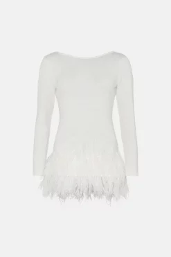 Brand new ✨ Karen Millen V Back Feather Hem Swing Jumper 👍 -Karen Millen Outlet store bkk03208 black xl 3