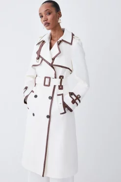 Cheapest 🎁 Karen Millen Collar Detail Belted Trench 🧥 Coat - ivory ✨ 14 Cheapest 🎁 Karen Millen Collar Detail Belted Trench 🧥 Coat - ivory ✨ -Karen Millen Outlet store bkk03248 ivory xl 5