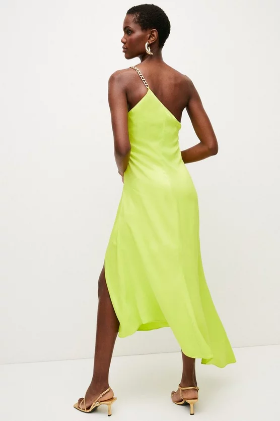 Deals β€οΈ Karen Millen Satin Back Crepe One Shoulder Maxi π Dress - lime π 7 Deals β€οΈ Karen Millen Satin Back Crepe One Shoulder Maxi π Dress - lime π - Image 5
