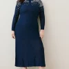 Hot Sale 😀 Karen Millen Plus Size Crystal Embellished Stitch Knit Mini 👗 Dress - ink 🧨 -Karen Millen Outlet store bkk03267 ink xl