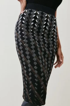 Best Pirce ๐ Karen Millen Embellished Geo Jacquard Midi ๐ Skirt - black ๐ 10 Best Pirce ๐ Karen Millen Embellished Geo Jacquard Midi ๐ Skirt - black ๐ -Karen Millen Outlet store bkk03276 black xl 2