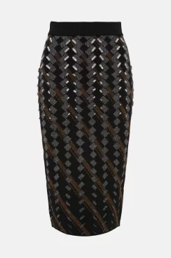 Best Pirce ๐ Karen Millen Embellished Geo Jacquard Midi ๐ Skirt - black ๐ 11 Best Pirce ๐ Karen Millen Embellished Geo Jacquard Midi ๐ Skirt - black ๐ -Karen Millen Outlet store bkk03276 black xl 3