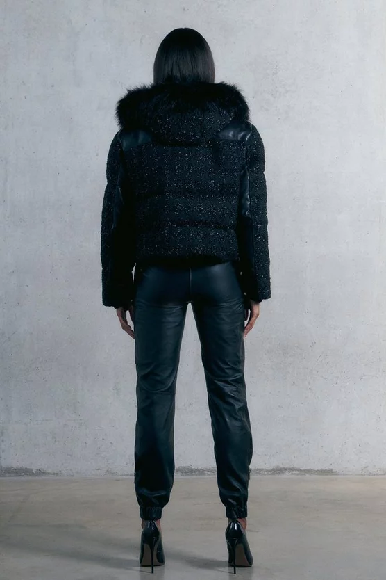 Buy ๐ฏ Karen Millen Contrast Pu Boucle Panelled Puffer Jacket - black ๐งจ 5 Buy ๐ฏ Karen Millen Contrast Pu Boucle Panelled Puffer Jacket - black ๐งจ - Image 3