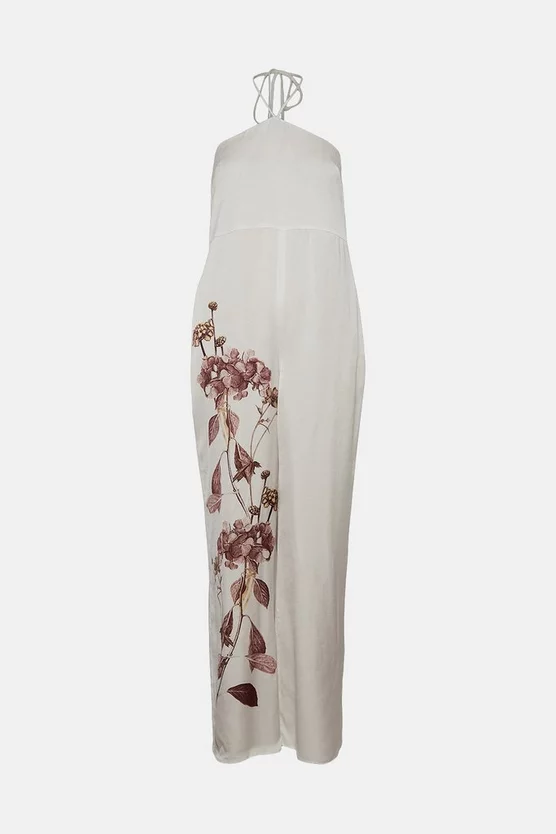 Best deal 🌟 Karen Millen Hydrangea Flower Print Halter Jumpsuit - ivory 👍 6 Best deal 🌟 Karen Millen Hydrangea Flower Print Halter Jumpsuit - ivory 👍 - Image 4