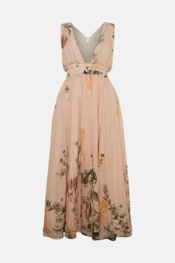 Top 10 โ๏ธ Karen Millen Blush Botanical Border Print Silk Cotton Maxi ๐ Dress - pink ๐ 11 Top 10 โ๏ธ Karen Millen Blush Botanical Border Print Silk Cotton Maxi ๐ Dress - pink ๐ -Karen Millen Outlet store bkk03391 pink xl 3