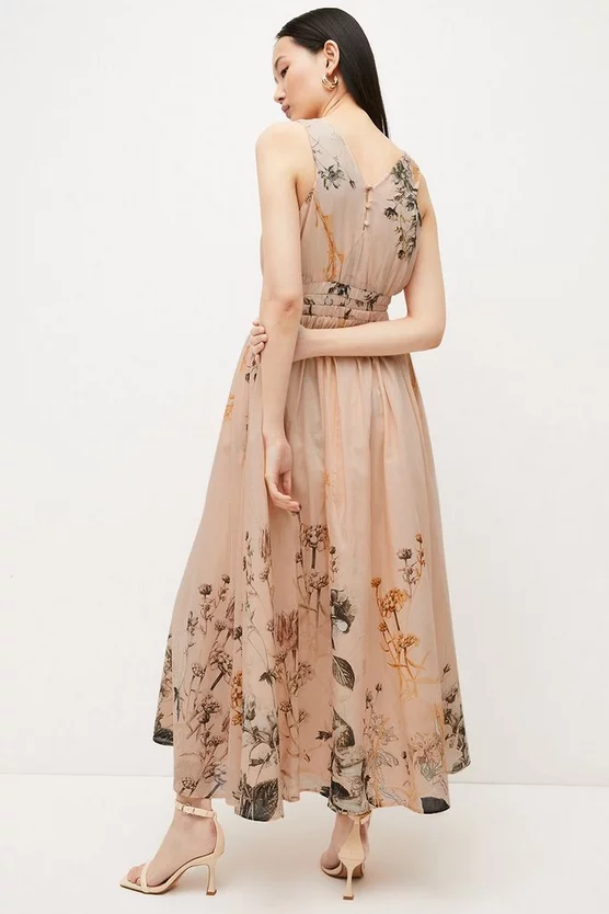 Top 10 โ๏ธ Karen Millen Blush Botanical Border Print Silk Cotton Maxi ๐ Dress - pink ๐ 7 Top 10 โ๏ธ Karen Millen Blush Botanical Border Print Silk Cotton Maxi ๐ Dress - pink ๐ - Image 5