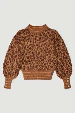 Best Sale ✔️ Karen Millen Brushed Geo Knit Jumper 🛒 -Karen Millen Outlet store bkk03449 leopard xl 3