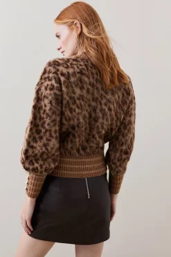 Best Sale ✔️ Karen Millen Brushed Geo Knit Jumper 🛒 -Karen Millen Outlet store bkk03449 leopard xl 4