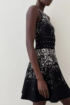 Brand new 🎁 Karen Millen Snake Studded Tie Back Knit Skater Mini 👗 Dress 😉 -Karen Millen Outlet store bkk03485 snake xl 2