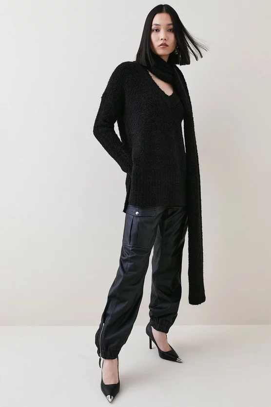 Best deal ๐ Karen Millen Boucle V Neck Knit Jumper And Scarf ๐ 4 Best deal ๐ Karen Millen Boucle V Neck Knit Jumper And Scarf ๐ - Image 2