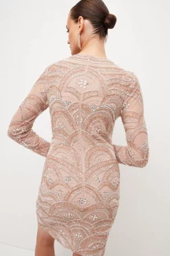 New 🔥 Karen Millen Embellished Mini 👗 Dress With Scallop Detail - rose ✔️ 12 New 🔥 Karen Millen Embellished Mini 👗 Dress With Scallop Detail - rose ✔️ -Karen Millen Outlet store bkk03530 rose xl 4