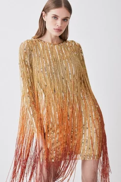 Promo โญ Karen Millen Beaded Fringed Woven Mini ๐ Dress ๐ 13 Promo โญ Karen Millen Beaded Fringed Woven Mini ๐ Dress ๐ -Karen Millen Outlet store bkk03536 gold xl 4