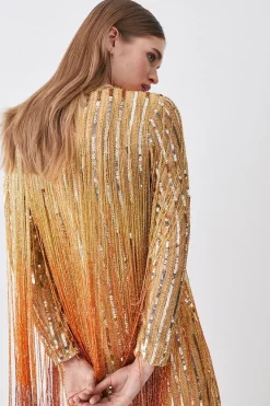 Promo โญ Karen Millen Beaded Fringed Woven Mini ๐ Dress ๐ 14 Promo โญ Karen Millen Beaded Fringed Woven Mini ๐ Dress ๐ -Karen Millen Outlet store bkk03536 gold xl 5