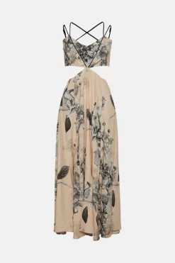 Deals 🥰 Karen Millen Blush Hydrangea Garden Flora Woven Strappy Maxi 👗 Dress - floral ✨ -Karen Millen Outlet store bkk03539 floral xl 3