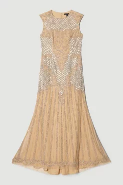 Wholesale 💯 Karen Millen Crystal Embellished Halter Maxi 👗 Dress - nude 🔔 12 Wholesale 💯 Karen Millen Crystal Embellished Halter Maxi 👗 Dress - nude 🔔 -Karen Millen Outlet store bkk03546 nude xl 3