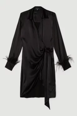 Best reviews of ✨ Karen Millen Satin Back Crepe Feather Cuff Mini 👗 Dress 🎁 13 Best reviews of ✨ Karen Millen Satin Back Crepe Feather Cuff Mini 👗 Dress 🎁 -Karen Millen Outlet store bkk03571 black xl 3