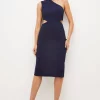 Top 10 😍 Karen Millen Italian Structured Jersey Asymmetric Midi 👗 Dress ✨ -Karen Millen Outlet store bkk03578 midnight xl