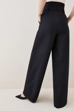 Budget 🤩 Karen Millen Compact Stretch High Waist Wide Leg Trouser 🔥 -Karen Millen Outlet store bkk03596 black xl 2