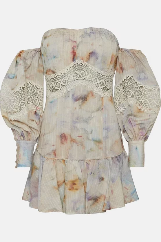 Deals ๐ Karen Millen Lydia Millen Guipure Lace Insert Bardot Mini - floral ๐ 7 Deals ๐ Karen Millen Lydia Millen Guipure Lace Insert Bardot Mini - floral ๐ - Image 5