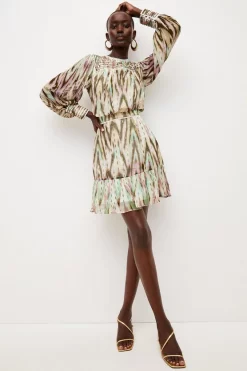 Cheapest ๐ฏ Karen Millen Metallic Viscose Beaded Mini ๐ Dress - multi ๐