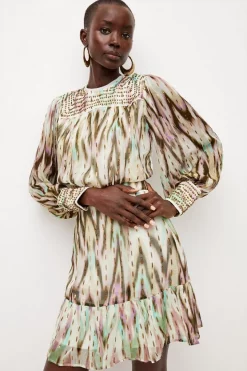 Cheapest 💯 Karen Millen Metallic Viscose Beaded Mini 👗 Dress - multi 🌟 -Karen Millen Outlet store bkk03807 multi xl 2