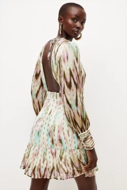 Cheapest 💯 Karen Millen Metallic Viscose Beaded Mini 👗 Dress - multi 🌟 -Karen Millen Outlet store bkk03807 multi xl 4