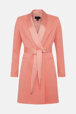 Brand new 🌟 Karen Millen Tuxedo Wrap Mini 👗 Dress 💯 11 Brand new 🌟 Karen Millen Tuxedo Wrap Mini 👗 Dress 💯 -Karen Millen Outlet store bkk03822 coral20pink xl 3