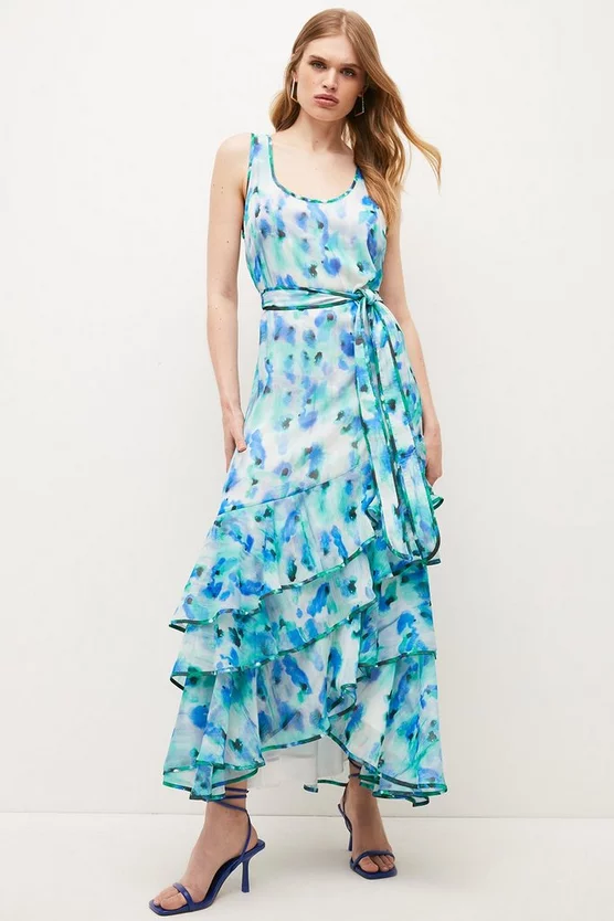 Deals ⌛ Karen Millen Ditsy Frill Woven Ruffle Maxi 👗 Dress - blue 🤩 3 Deals ⌛ Karen Millen Ditsy Frill Woven Ruffle Maxi 👗 Dress - blue 🤩