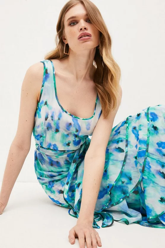 Deals ⌛ Karen Millen Ditsy Frill Woven Ruffle Maxi 👗 Dress - blue 🤩 4 Deals ⌛ Karen Millen Ditsy Frill Woven Ruffle Maxi 👗 Dress - blue 🤩 - Image 2