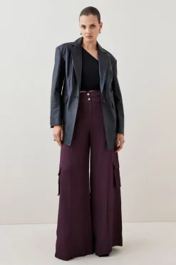 Promo ๐งจ Karen Millen Utility Viscose Twill Combat Trouser ๐ฏ