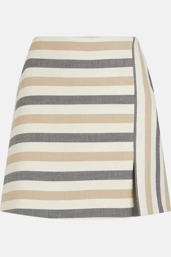 Best Sale 😉 Karen Millen Tailored Stripe Mini 👗 Skirt - multi 🔥 5 Best Sale 😉 Karen Millen Tailored Stripe Mini 👗 Skirt - multi 🔥 - Image 4