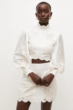 Top 10 🛒 Karen Millen Lydia Millen Viscose Mirrored Cutwork Blouse - ivory 👏 11 Top 10 🛒 Karen Millen Lydia Millen Viscose Mirrored Cutwork Blouse - ivory 👏 -Karen Millen Outlet store bkk04214 ivory xl 2