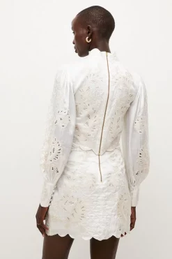 Top 10 🛒 Karen Millen Lydia Millen Viscose Mirrored Cutwork Blouse - ivory 👏 13 Top 10 🛒 Karen Millen Lydia Millen Viscose Mirrored Cutwork Blouse - ivory 👏 -Karen Millen Outlet store bkk04214 ivory xl 4