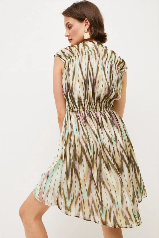Best Pirce ⭐ Karen Millen Metallic Viscose Woven Cap Sleeve 👗 Dress - multi 🎉 5 Best Pirce ⭐ Karen Millen Metallic Viscose Woven Cap Sleeve 👗 Dress - multi 🎉 - Image 3