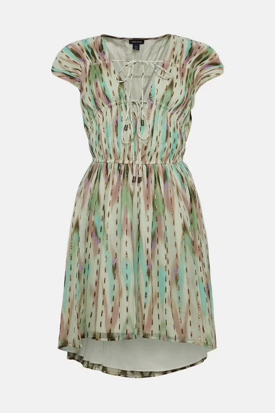 Best Pirce ⭐ Karen Millen Metallic Viscose Woven Cap Sleeve 👗 Dress - multi 🎉 6 Best Pirce ⭐ Karen Millen Metallic Viscose Woven Cap Sleeve 👗 Dress - multi 🎉 - Image 4