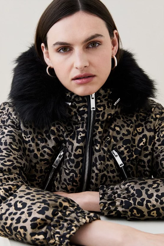New ๐ Karen Millen Faux Fur Trim Animal Jacquard Puffer ๐งฅ Coat ๐ 4 New ๐ Karen Millen Faux Fur Trim Animal Jacquard Puffer ๐งฅ Coat ๐ - Image 2
