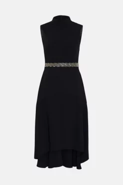 Cheapest ✨ Karen Millen Soft Tailored Embellished High Low Midi 👗 Dress 😉 11 Cheapest ✨ Karen Millen Soft Tailored Embellished High Low Midi 👗 Dress 😉 -Karen Millen Outlet store bkk04424 black xl 3