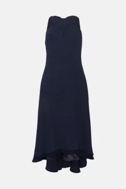 Discount 👏 Karen Millen Soft Tailored Cross Over Neck High Low Midi 👗 Dress 🎉 11 Discount 👏 Karen Millen Soft Tailored Cross Over Neck High Low Midi 👗 Dress 🎉 -Karen Millen Outlet store bkk04429 navy xl 3