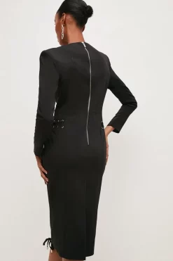 Cheap ⭐ Karen Millen Corset Sleeved Midi 👗 Dress - black ✨ 12 Cheap ⭐ Karen Millen Corset Sleeved Midi 👗 Dress - black ✨ -Karen Millen Outlet store bkk04436 black xl 4